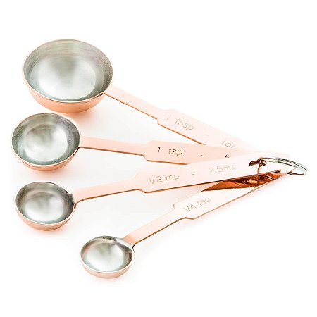 Colheres Medidoras 4 Peças - Inox Rose Gold