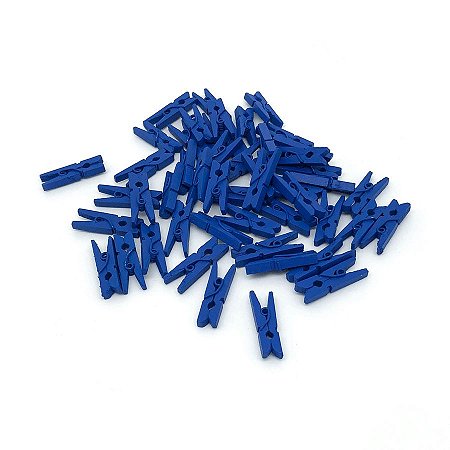 Mini Prendedor Madeira 2,5cm - 100 Unidades - Azul