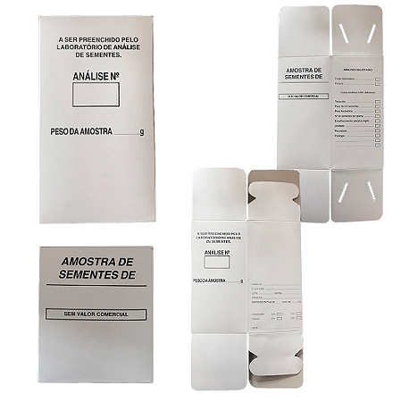 CAIXA PARA AMOSTRA DE SEMENTES 500 GRAMAS - JPROLAB