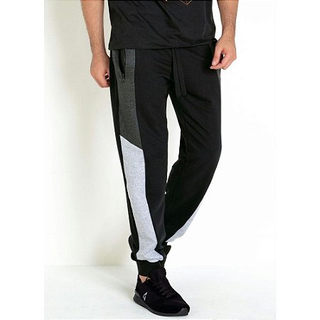 Calça Preta com Recortes Laterais