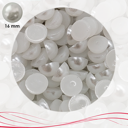 Meia Pérola ABS Sem Furo 16mm 50 unidades