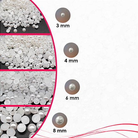 4.500 Meia Perola 3mm 4mm 6mm 8mm Branca Promoção Atacado