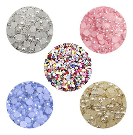 Kit Meia Perola 4mm 5.000 Unidades Sem Furo