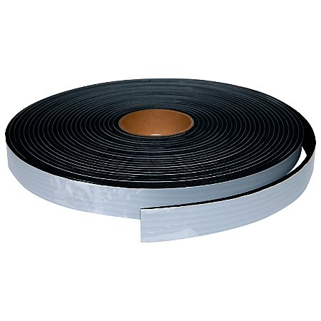 Fita Vedação Espuma EPDM Preto Adesivo 1 Lado - 3mm x 20mm x 10m