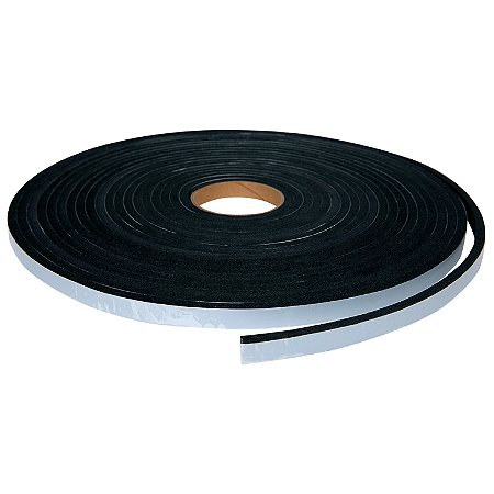 Fita Vedação Espuma EPDM Preto Adesivo 1 Lado - 5mm x 8mm x 10m
