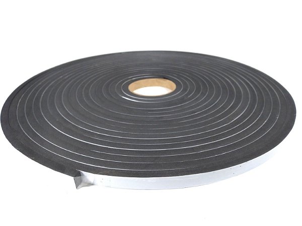 Fita Vedação Espuma EPDM Preto Adesivo 1 Lado - 7mm x 10mm x 10m