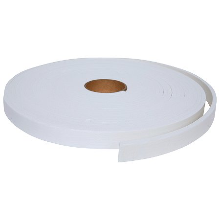 Fita de Vedação em EVA Branco Adesivado 1 Lado 05mm x 20mm x 10m