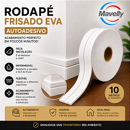 Rodape Frisado EVA 05mm x 5cm x 10 Metros