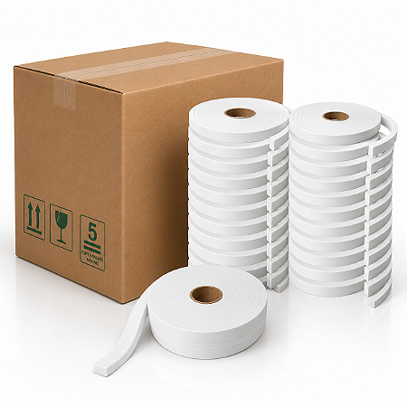 Fita Eva Branco Autocolante 1 Lado 15mm X Larg 2cm X 250 Mts