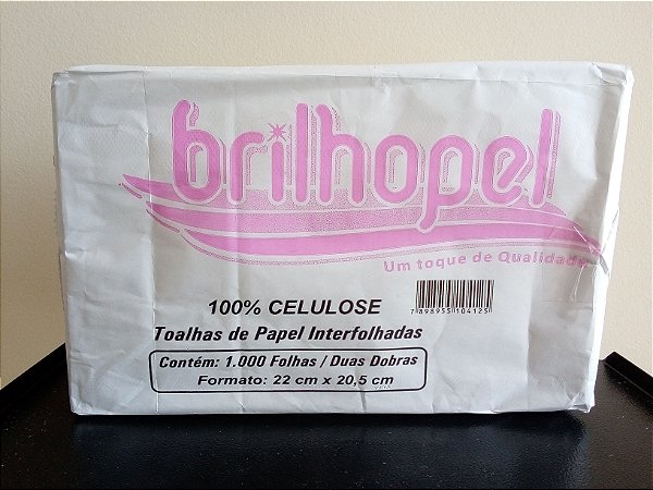 PAPEL TOALHA INTERFOLHA DUAS DOBRAS 100% CELULOSE - 1000 FLS 22 X 20,5 CM