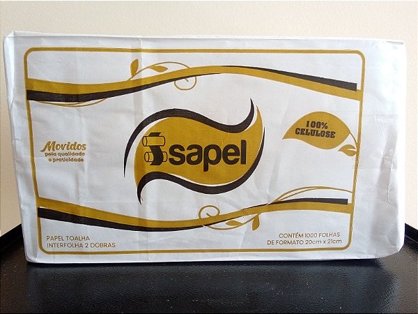 PAPEL TOALHA INTERFOLHA DUAS DOBRAS 100% CELULOSE - 1000 FLS 20 X 21 CM