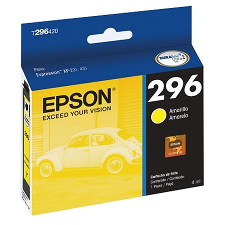 Cartucho para Impressoras Epson XP231 XP431 XP241 XP441 - Epson T 296 Yellow Original 4ml