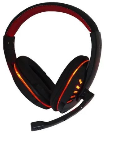 Headset gamer Exbom HF-G310P4 preto e vermelho com luz LED