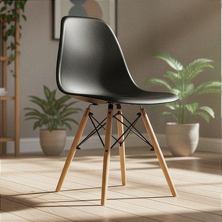 Cadeira Charles Eames Eiffel - Preto