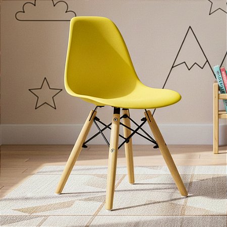 Cadeira Infantil Charles Eames Eiffel Amarela