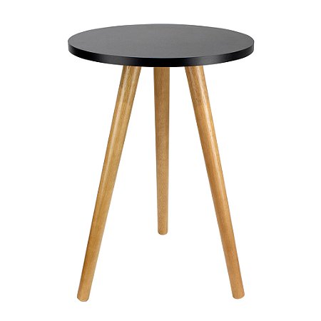 Mesa De Canto Redonda 35cm - Preto
