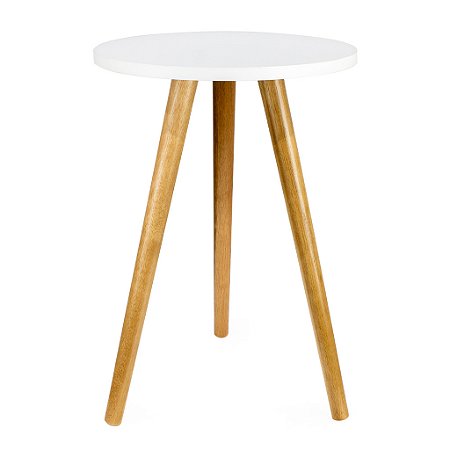 Mesa De Canto Redonda 35cm - Branco