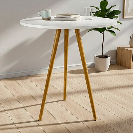 Mesa Redonda Tripé 70cm - Branco
