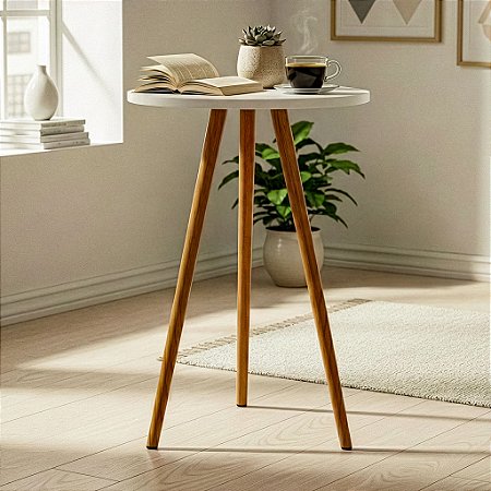 Mesa Redonda Tripé 60cm - Branco