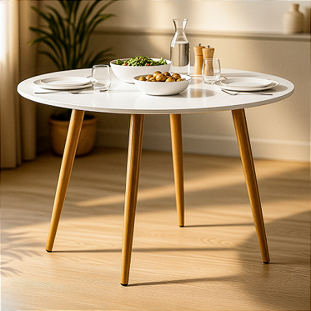 Mesa Redonda Sofia 90cm - Branco