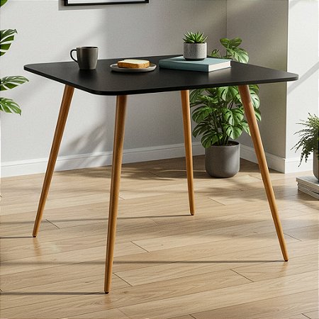 Mesa Quadrada Sofia 90cm - Preto