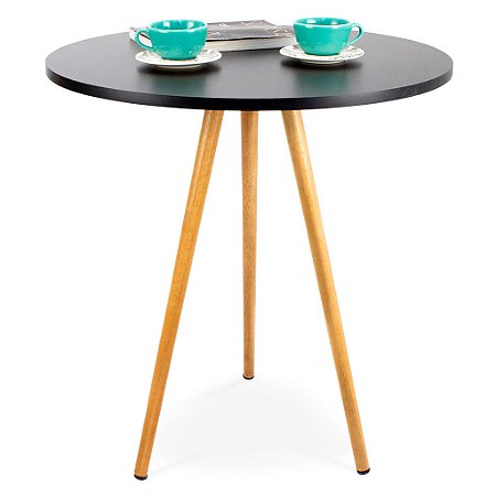Mesa Redonda Tripé 80cm - Preto