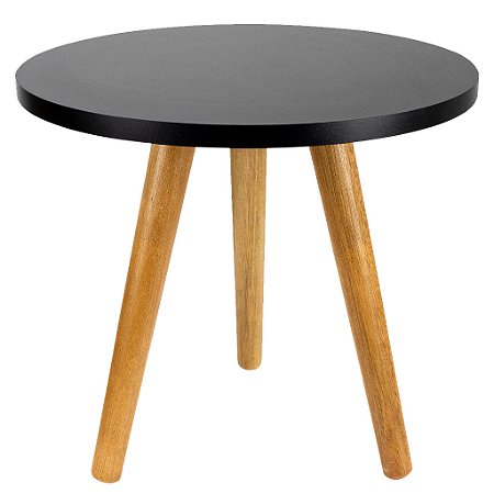 Mesa de Canto Redonda 30x35cm - Preto