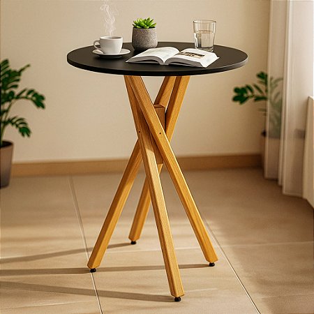 Mesa Redonda Bistrô 60cm - Preto