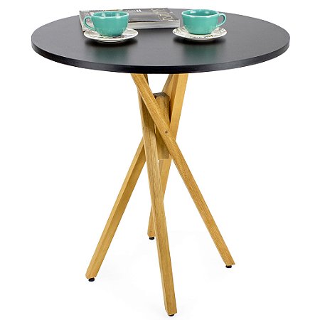 Mesa Redonda Bistrô 70cm - Preto