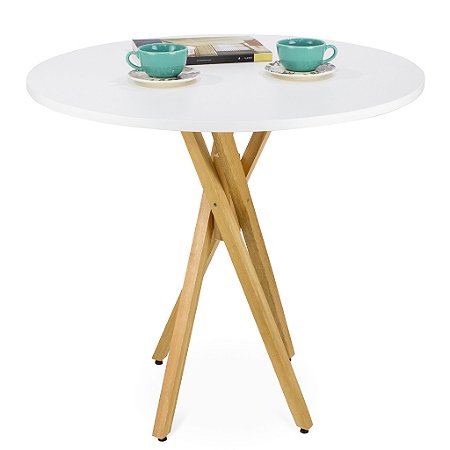 Mesa Redonda Bistrô 80cm - Branco