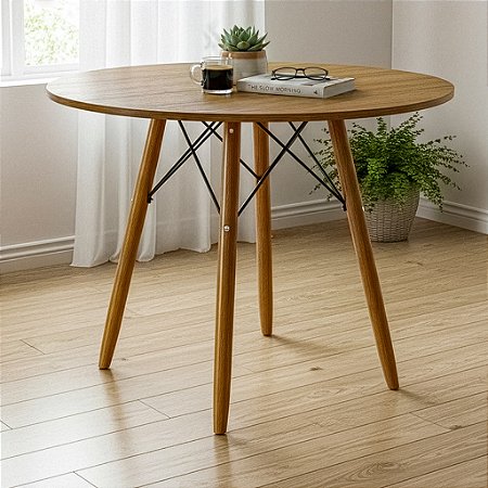Mesa Redonda Eiffel 90cm - Louro Freijó