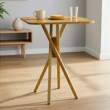 Mesa Quadrada Bistrô 60cm - Louro Freijó