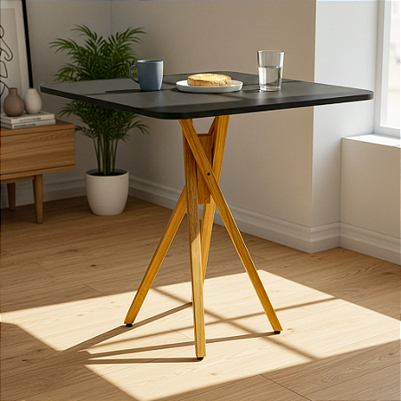 Mesa Quadrada Bistrô 70cm - Preto