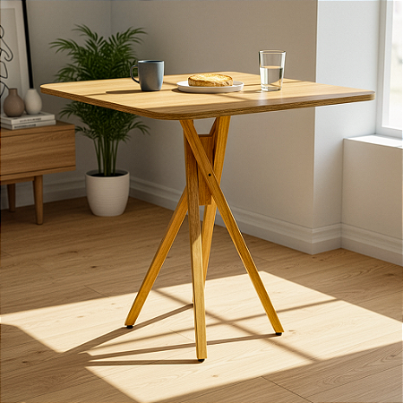 Mesa Quadrada Bistrô 70cm - Louro Freijó