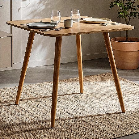 Mesa Quadrada Sofia 70cm - Louro Freijó