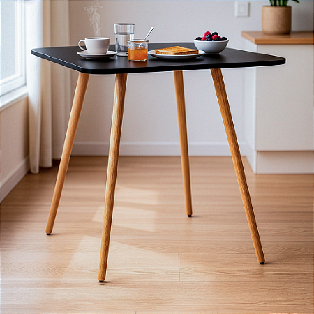 Mesa Quadrada Sofia 70cm - Preto
