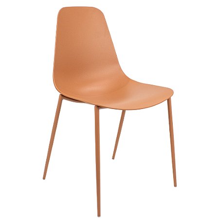 Cadeira Miami - Cor Laranja - Base em Metal