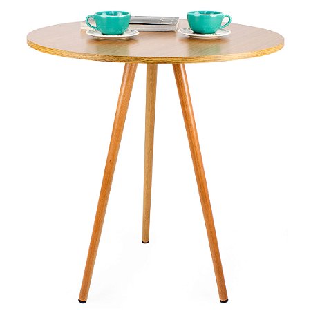 Mesa Redonda Tripé 70cm - Louro Freijó