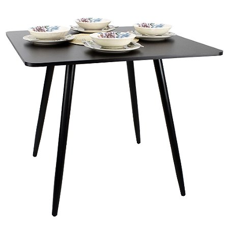 Mesa Quadrada Sofia 80cm - All Black