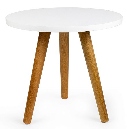 Mesa de Canto Redonda 30x35cm - Branco