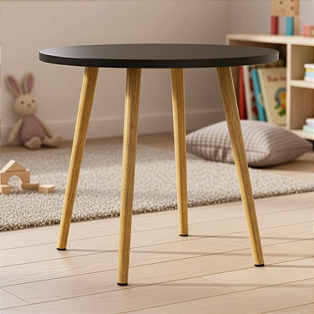Mesa Infantil Redonda 60cm - Preto