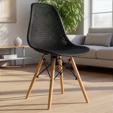 Cadeira Charles Eames Eloá - Preto