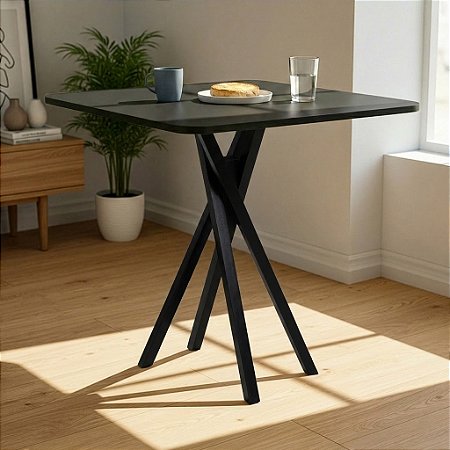 Mesa Quadrada Bistrô 80cm - All Black