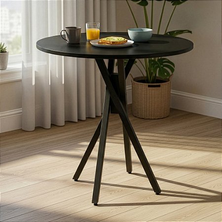 Mesa Redonda Bistrô 80cm - All Black