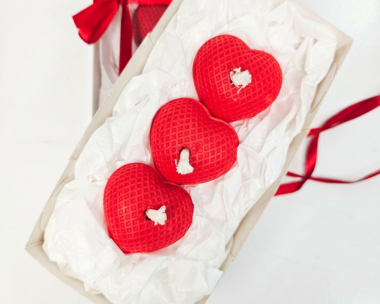 Kit 3 corações vela framboesa e pimenta rosa especial amor |bemthivi