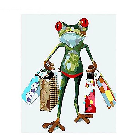 Pintura Numerada Sapo Tecido Pincéis e Tintas Ph9319 G