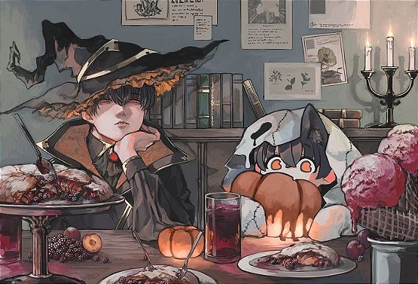 Pintura Numerada Halloween Anime Tecido Pincéis e Tintas T75