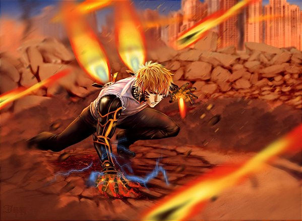 Pintura Numerada One Punch-man Anime Tecido Pincéis e Tintas T158