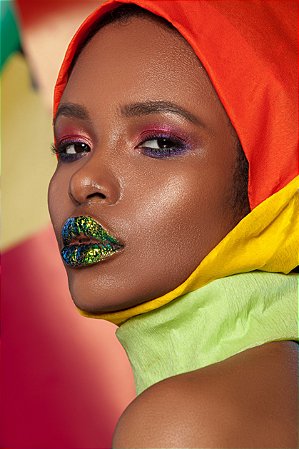 Pintura Numerada Mulher Africana Tecido Pincéis e Tintas T210