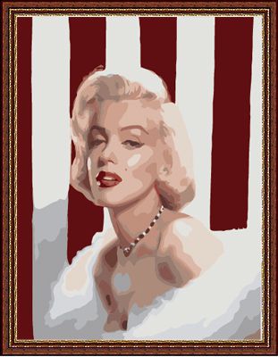 Pintura Numerada Marilyn Monroe Tecido Pincéis e Tintas E079